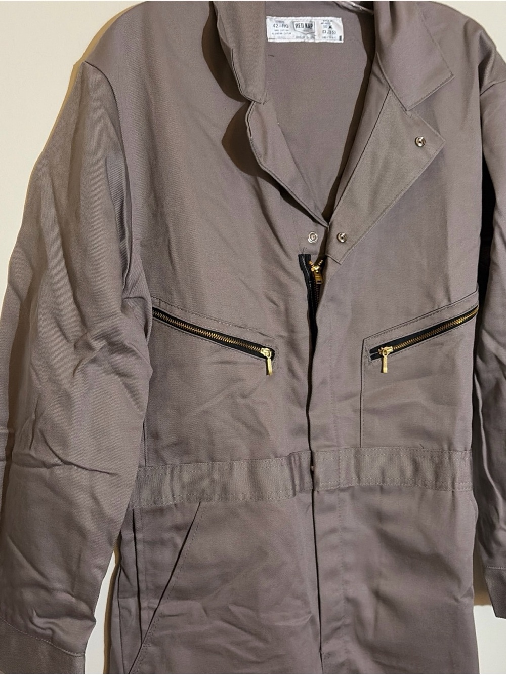 Men's Neutral Taupe Zip-Front coveralls
